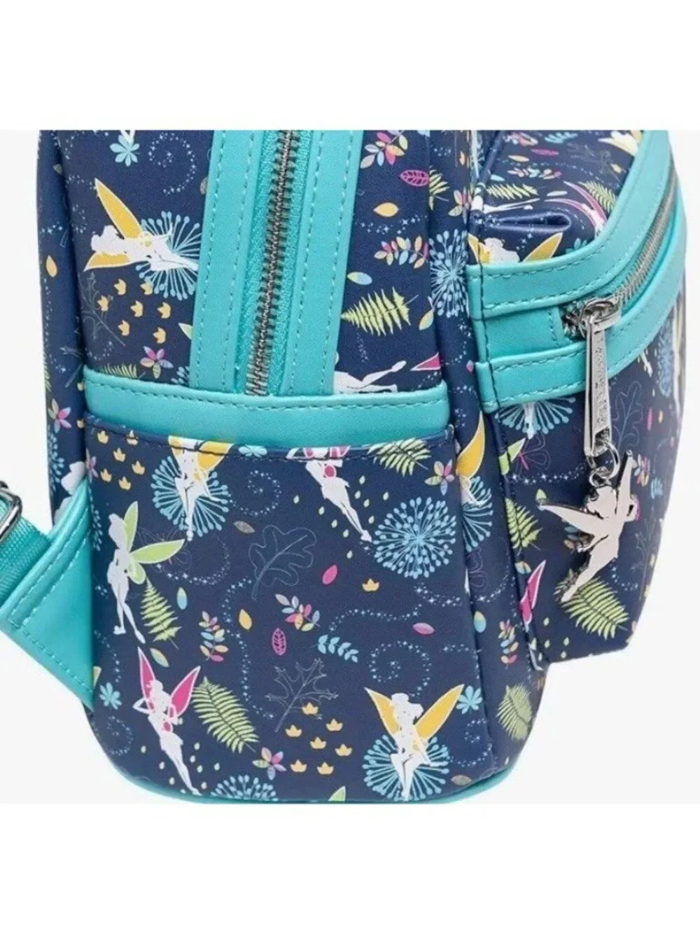 Loungefly Disney Peter Pan Teal Tinkerbell Glow In The Dark Mini Backpack NWT